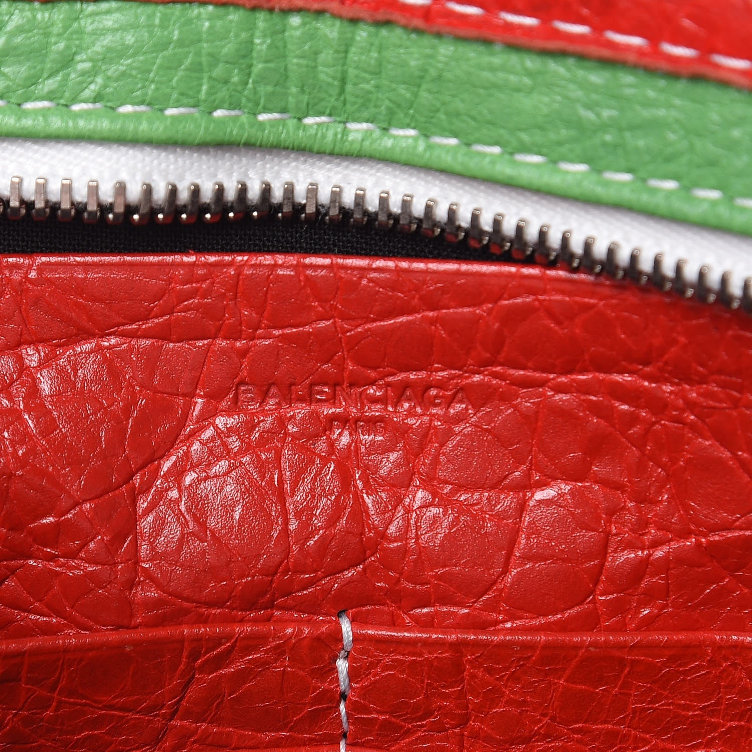 Balenciaga Veau Arena Multicolore Bazar Strap Clutch Green Blue Red White 6 of 9