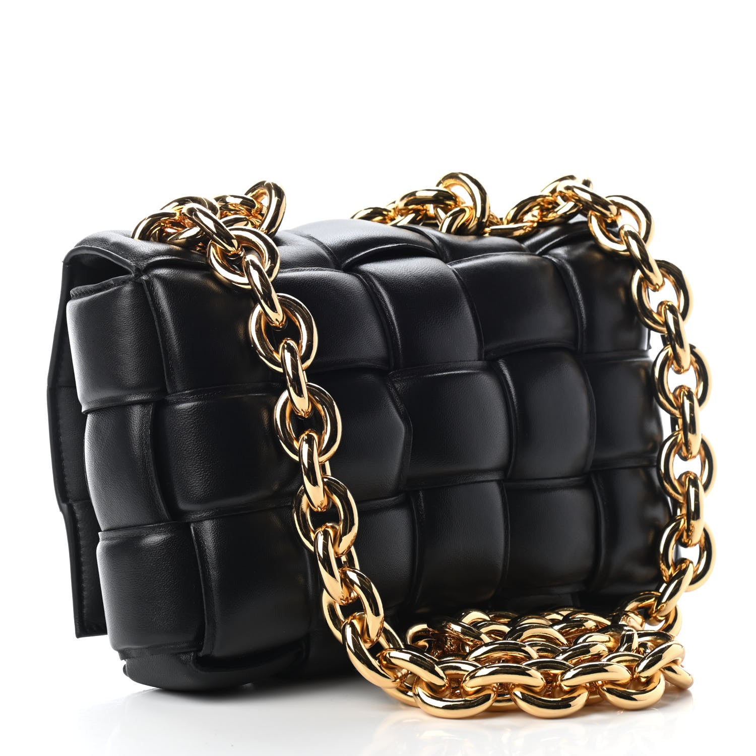 Bottega Veneta Lambskin Maxi Intreccio Padded Chain Cassette Crossbody Bag Black 3 of 8