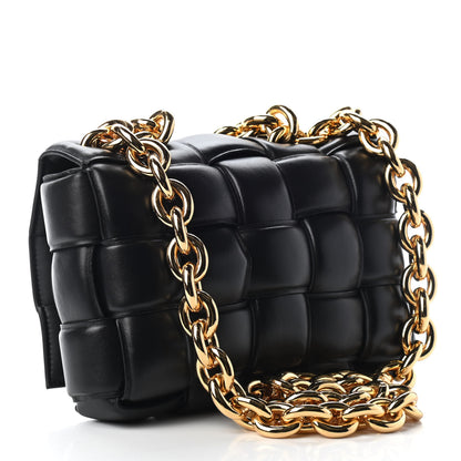 Bottega Veneta Lambskin Maxi Intreccio Padded Chain Cassette Crossbody Bag Black 3 of 8