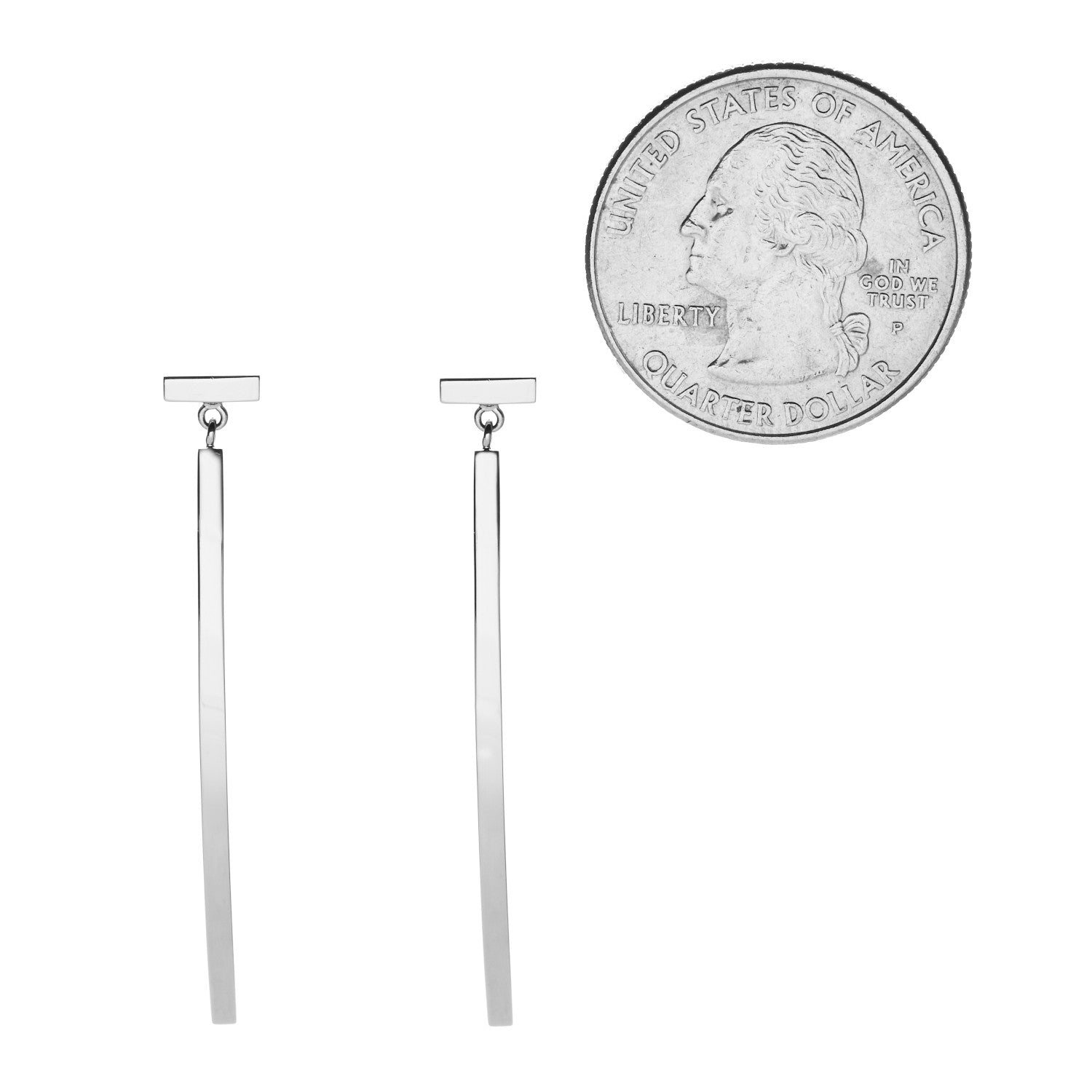 Tiffany 18K White Gold T Bar Earrings 2 of 4