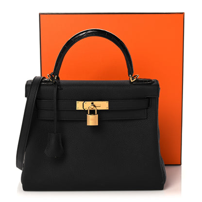 Hermes Togo Matte Alligator Kelly Retourne Touch 28 Black 39 of 39