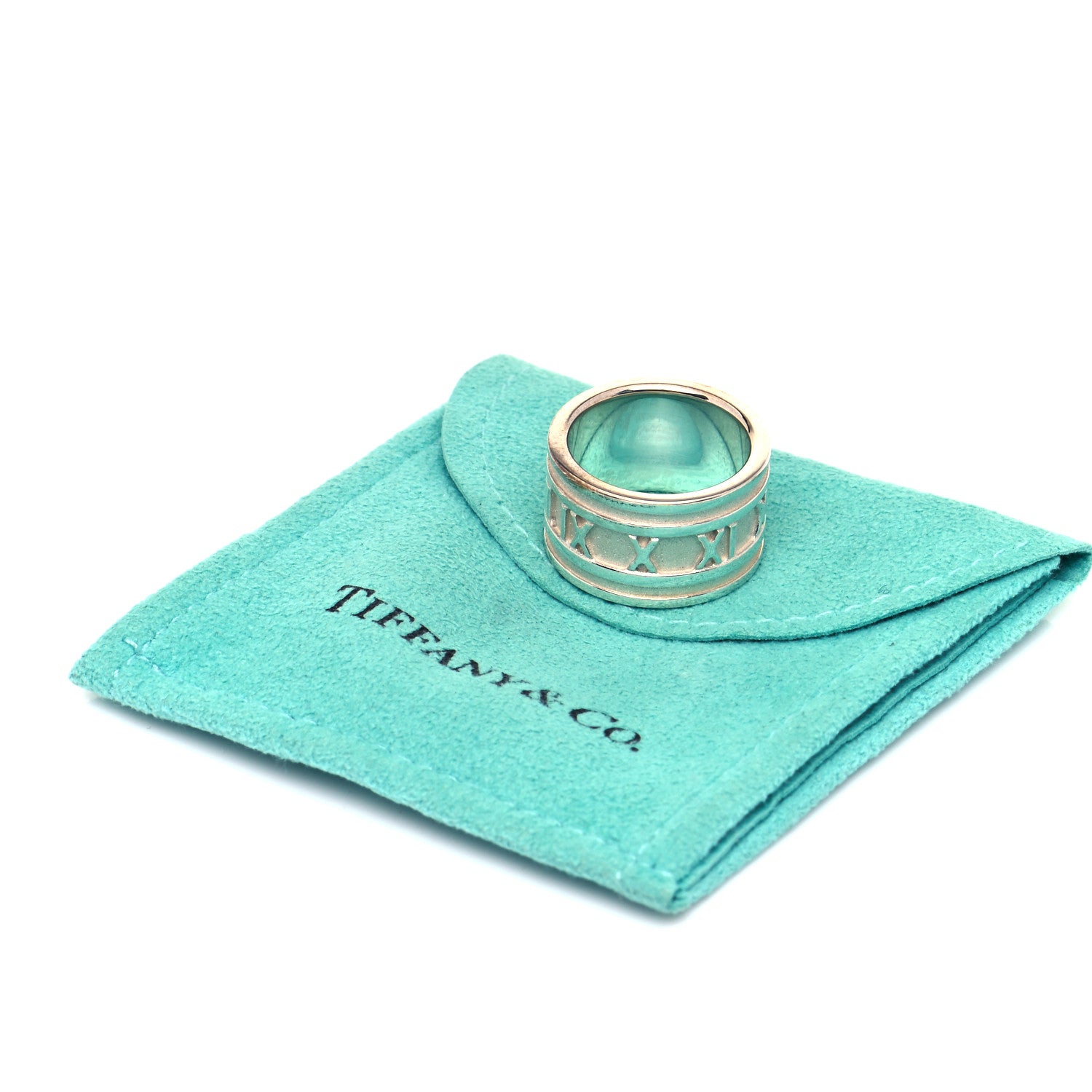 Tiffany Sterling Silver Atlas 12mm Band Ring 50 5.5 6 of 6