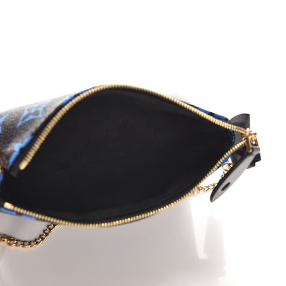 Louis Vuitton Colored Monogram Mini Pochette Accessories Blue Black 6 of 7