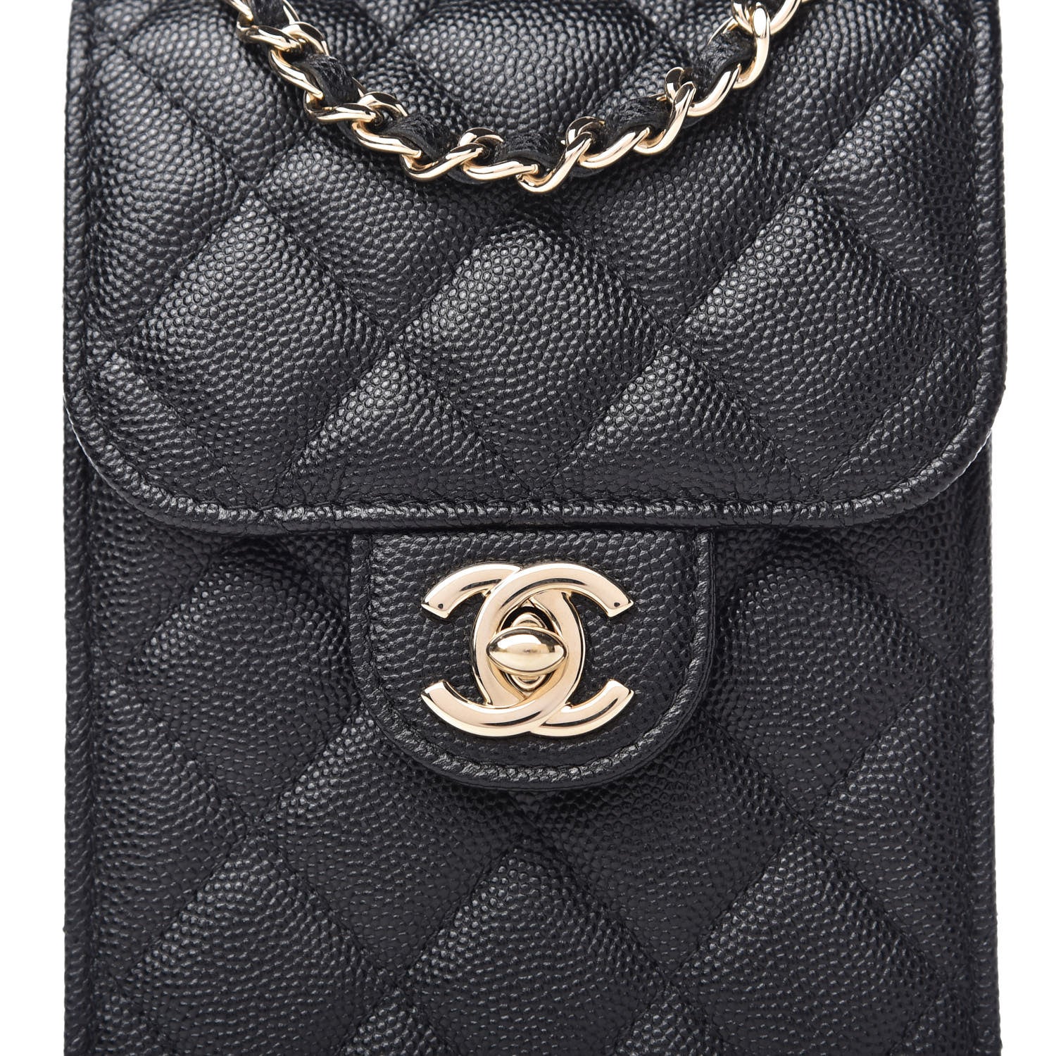 Chanel Caviar Quilted Classic Phone Holder Black 10 of 10