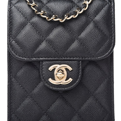 Chanel Caviar Quilted Classic Phone Holder Black 10 of 10