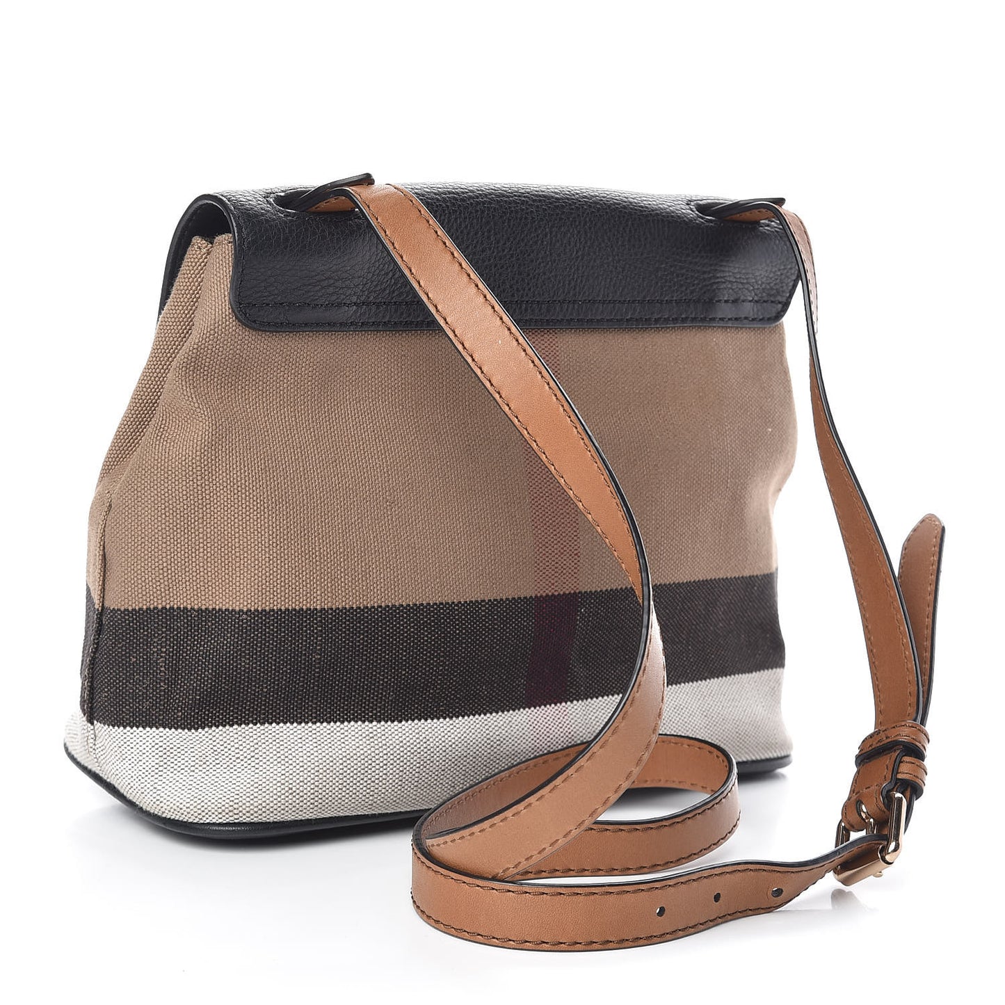 Mega Check Grainy Calfskin Gowan Messenger Bag Black