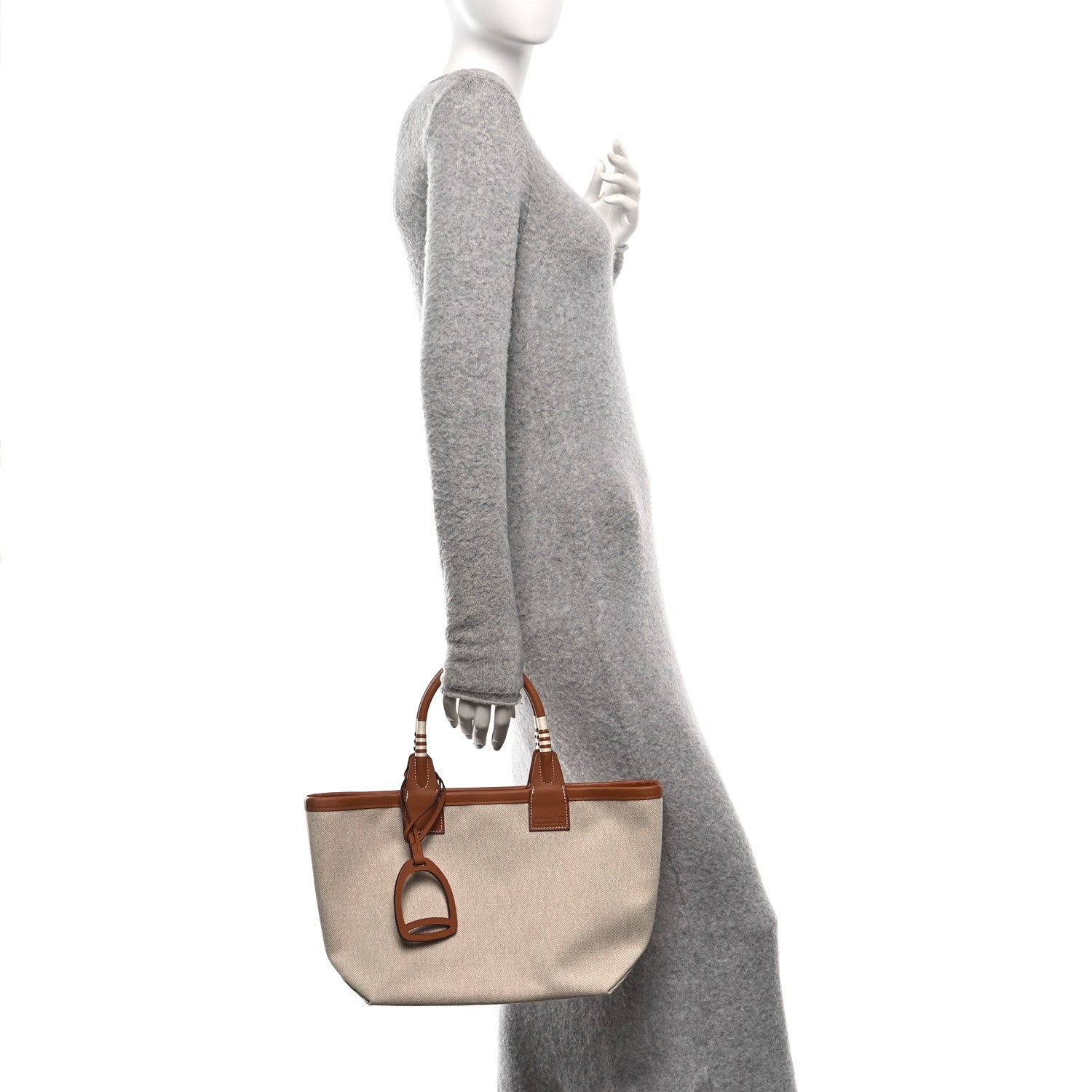 Hermes Military Toile Canvas Swift Steeple 25 Bag Gold 2 of 11