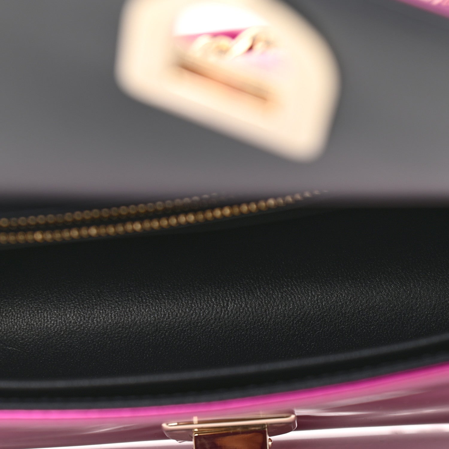 Christian Dior Metallic Patent Micro-Cannage Small Diorama Flap Bag Fuchsia 4 of 10