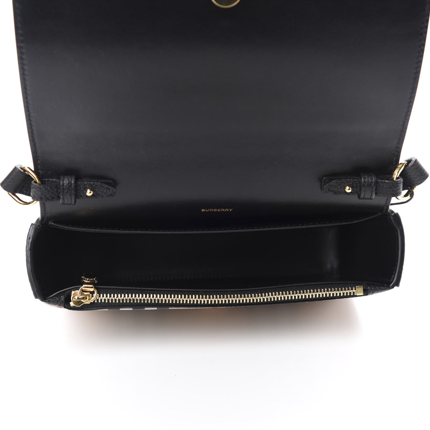 Grainy Calfskin Vintage Check Hampshire Crossbody Black