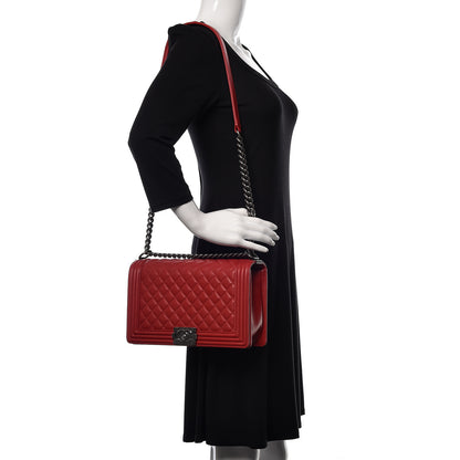 Chanel Calfskin Quilted New Medium Boy Flap Red 2 of 9