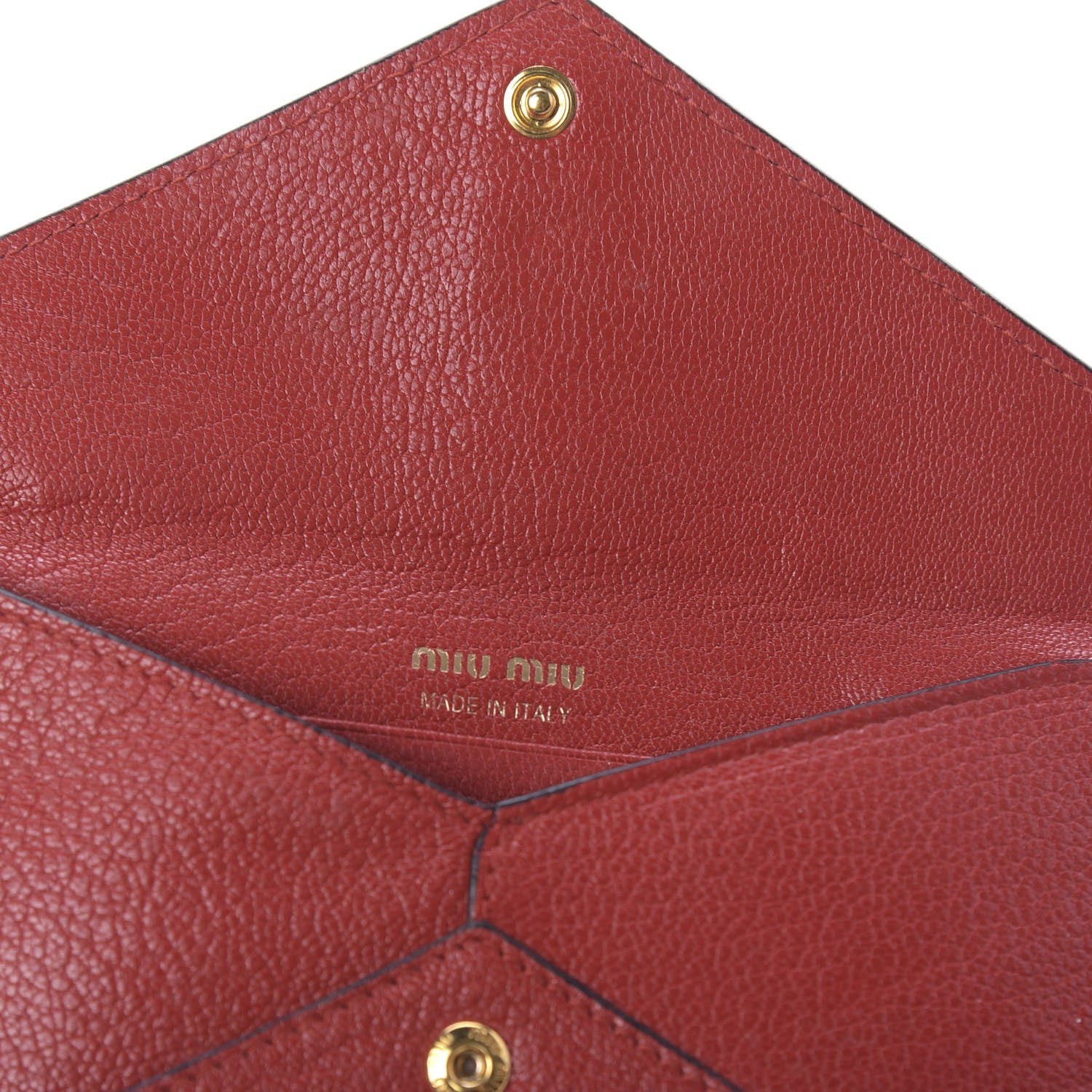 Miu Miu Goatskin Madras Forever Envelope Chain Pouch Rubino 9 of 12