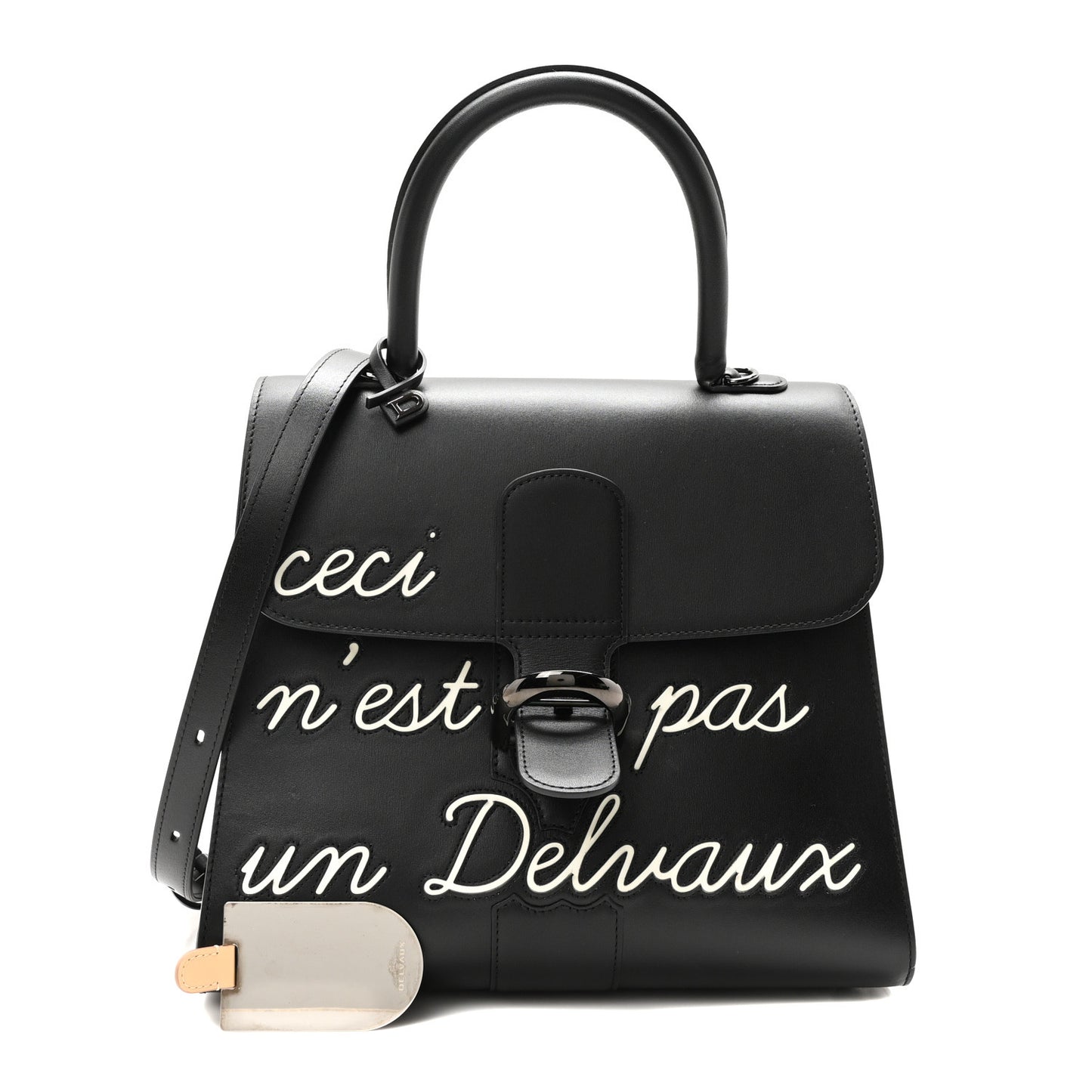 Calfskin MM L'Humour Brillant Satchel Black