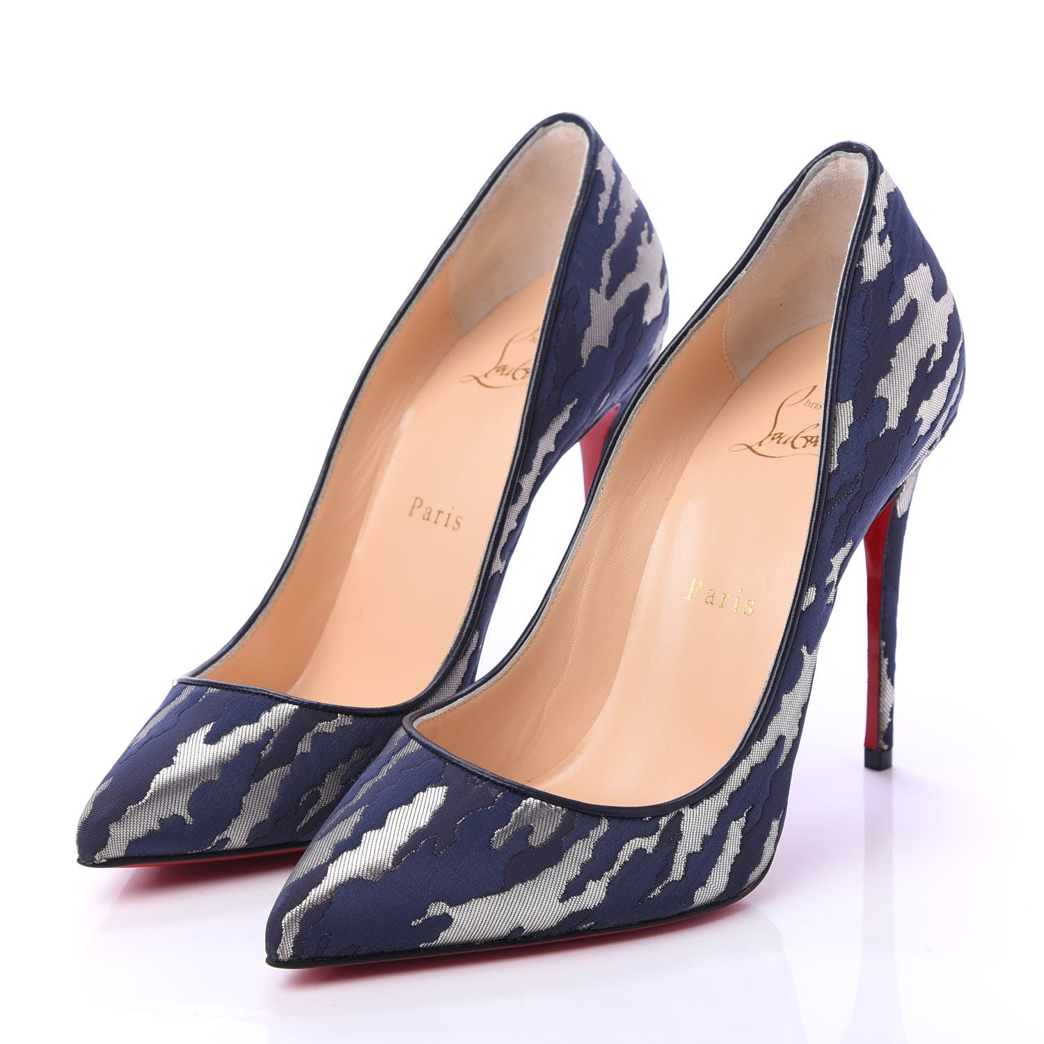 Christian Louboutin Jacquard Camouloubi Pigalle Follies 100 Pumps 37 Bavarios 3 of 8