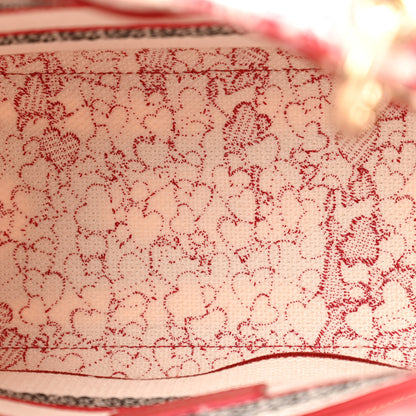 Christian Dior Canvas Embroidered Medium Dioramour D-Royaume Lady D-Lite Red Multicolor 5 of 12