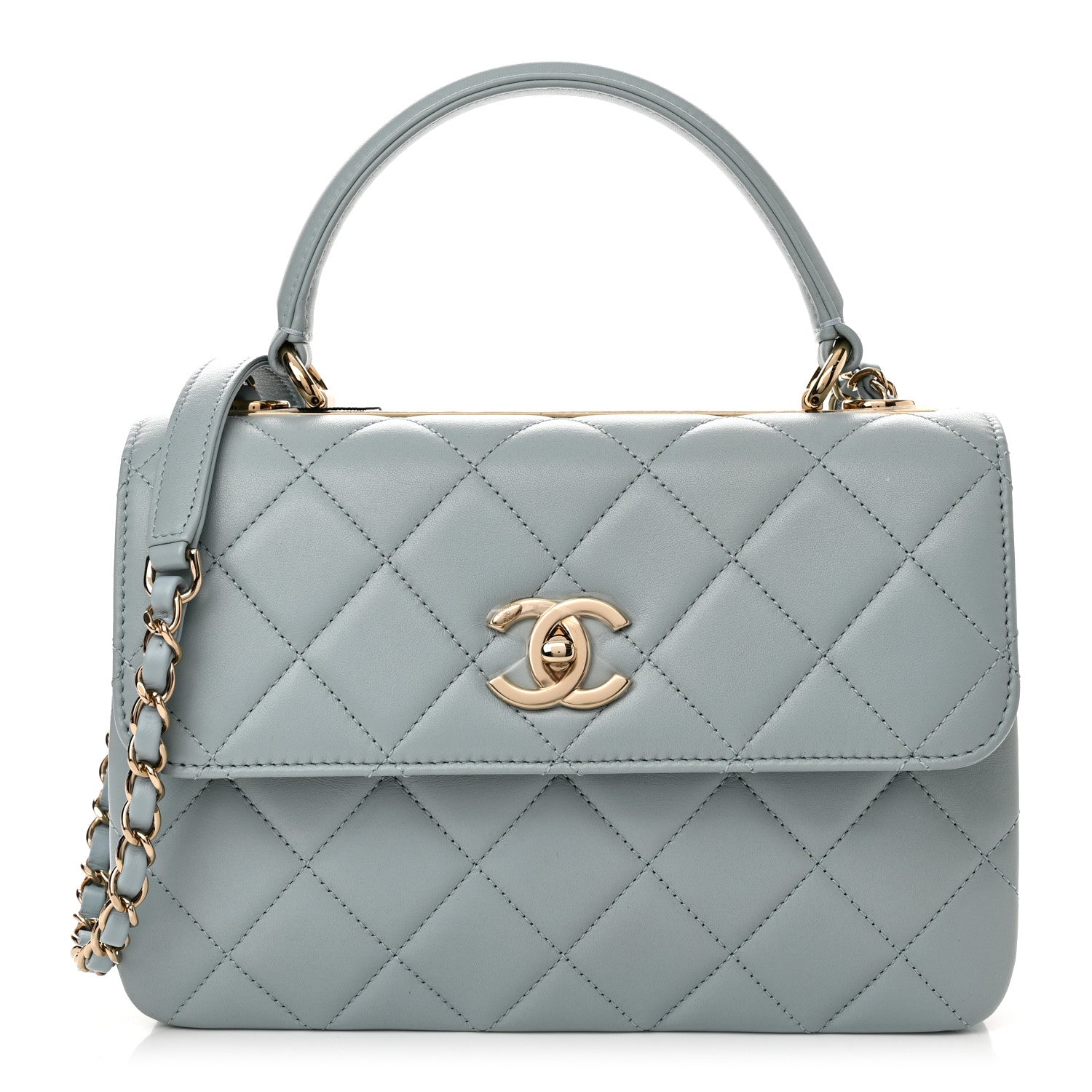 Chanel Lambskin Quilted Small Trendy CC Flap Dual Handle Bag Light Blue 1 of 11