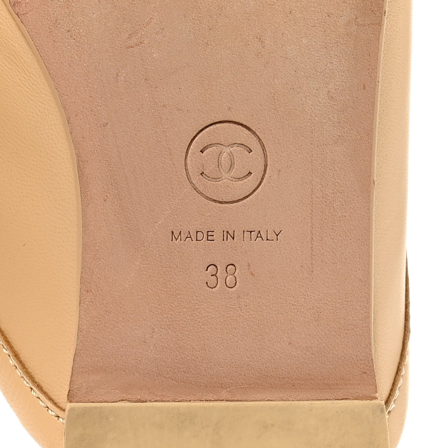 Chanel Lambskin Pearl CC Mules 38 Beige 8 of 10