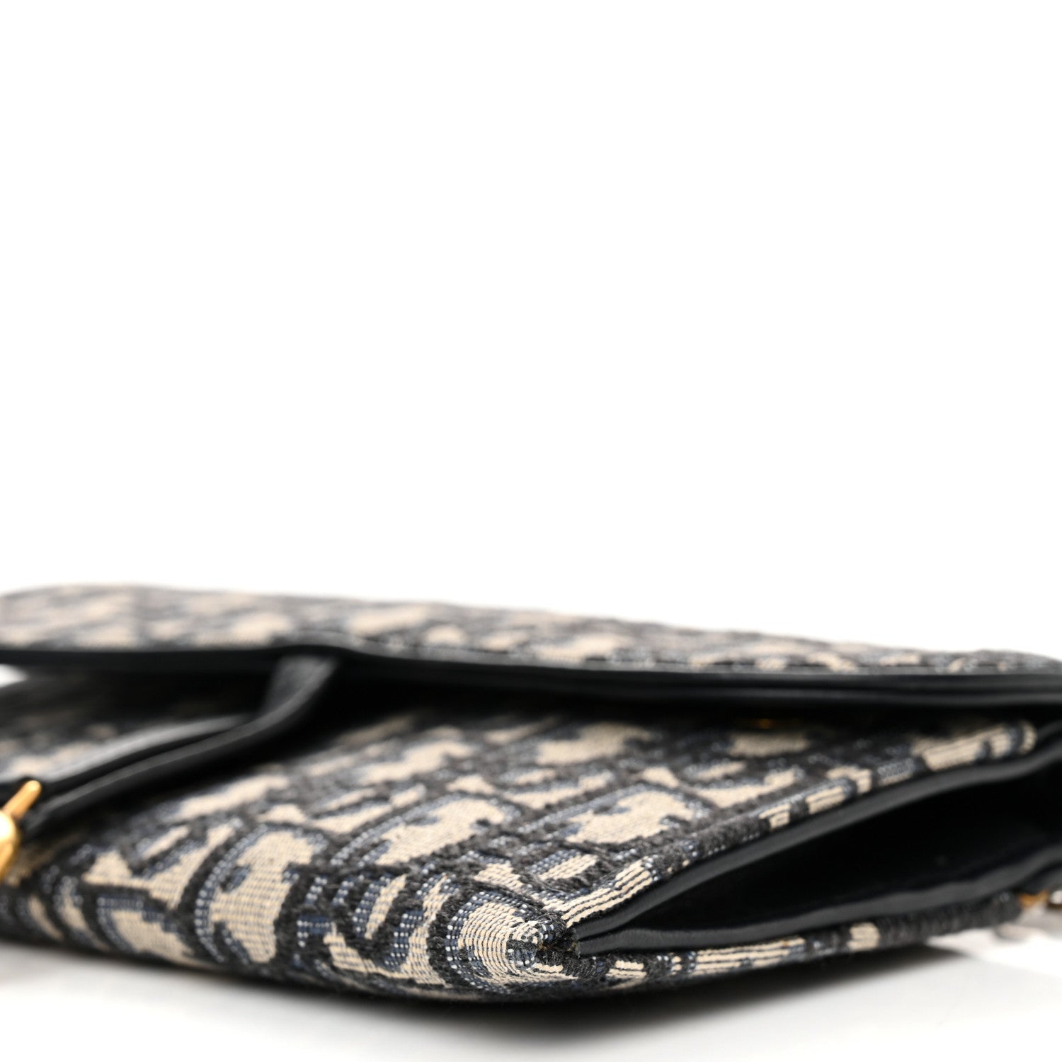 Christian Dior Oblique Saddle Chain Long Wallet Blue 11 of 13