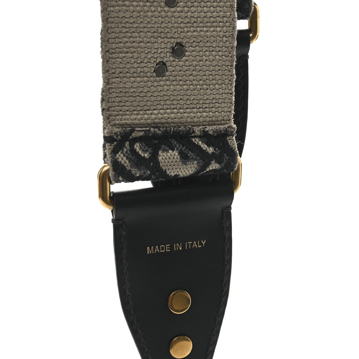 Christian Dior Oblique Studded Shoulder Strap Blue 4 of 5