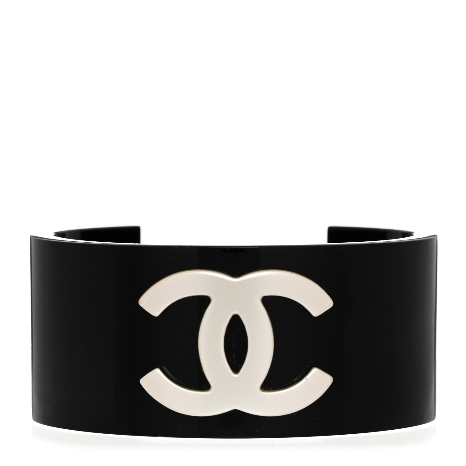 Chanel Resin CC Cuff Gold Black 1 of 4