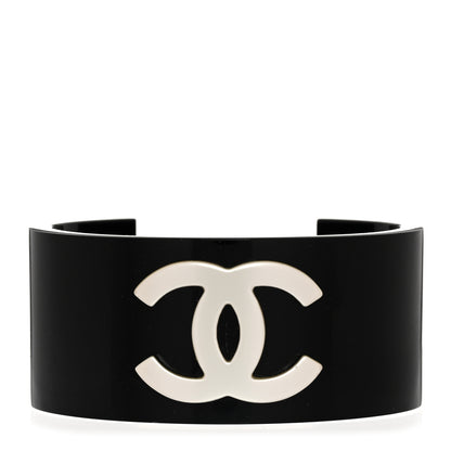 Chanel Resin CC Cuff Gold Black 1 of 4