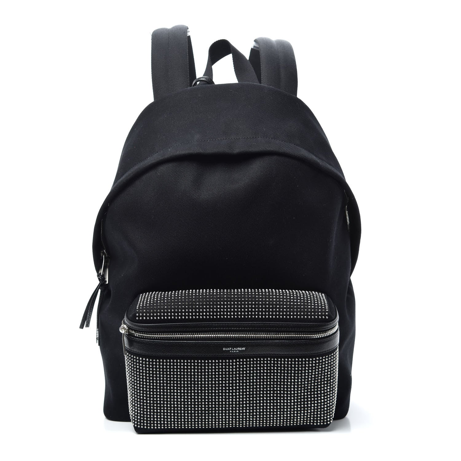 Saint Laurent Canvas City Studded Backpack Black 1 of 8
