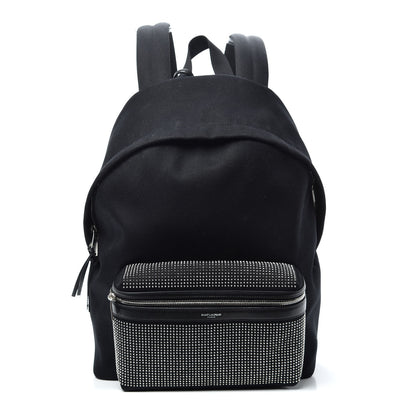 Saint Laurent Canvas City Studded Backpack Black 1 of 8