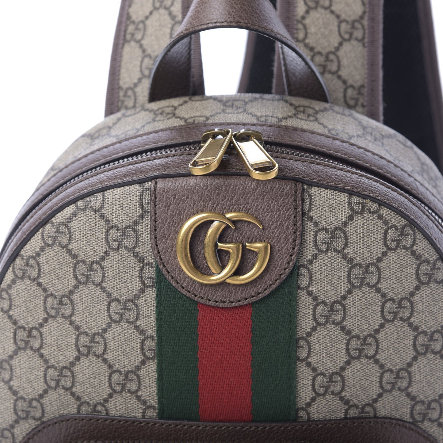 GG Supreme Monogram Calfskin Web Small Ophidia Day Backpack Beige Ebony New Acero
