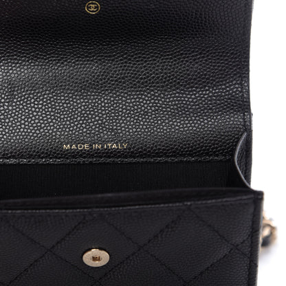 Chanel Caviar Quilted Mini Pearl On Top Coin Purse With Chain Black 9 of 11