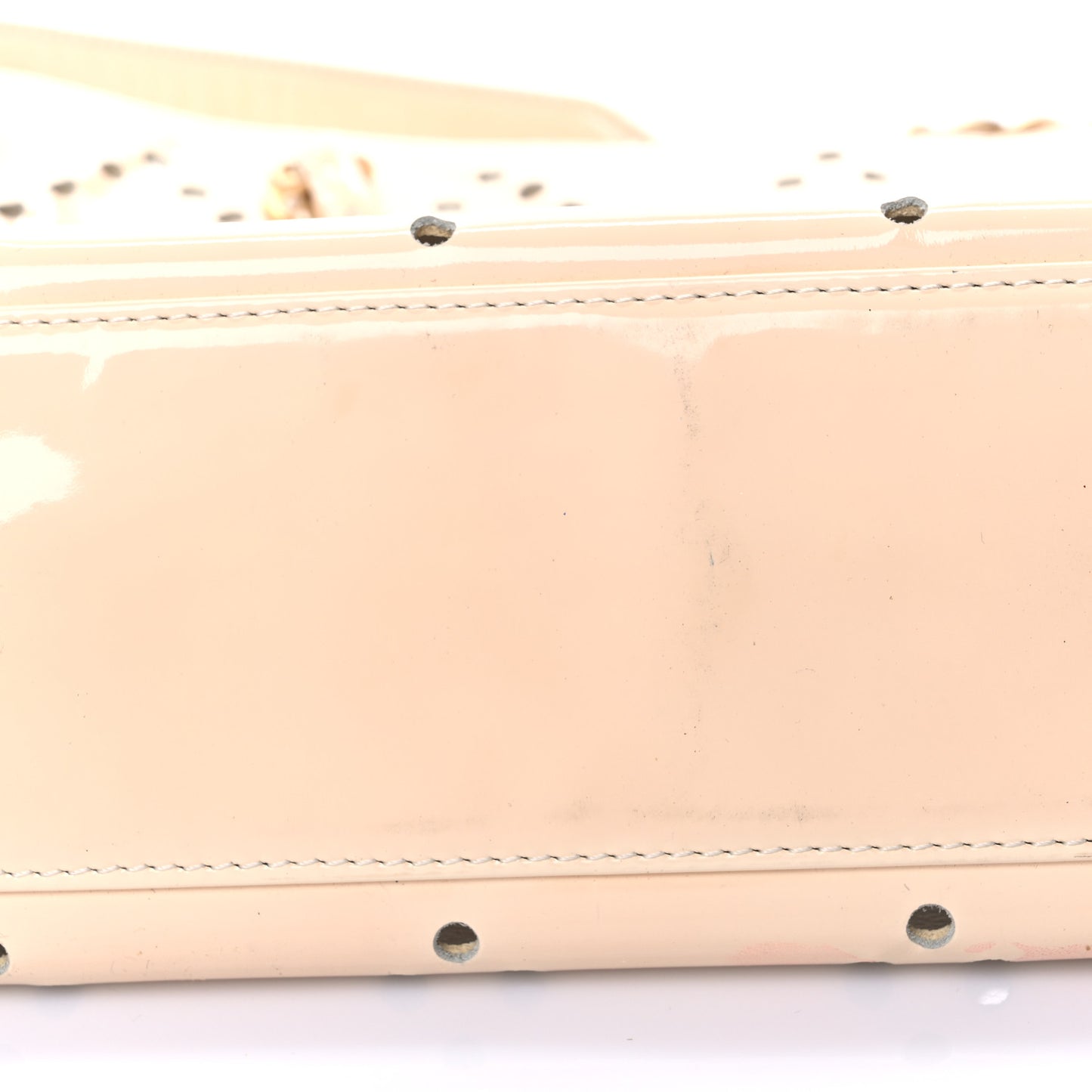 Patent Perforated CC Tote White