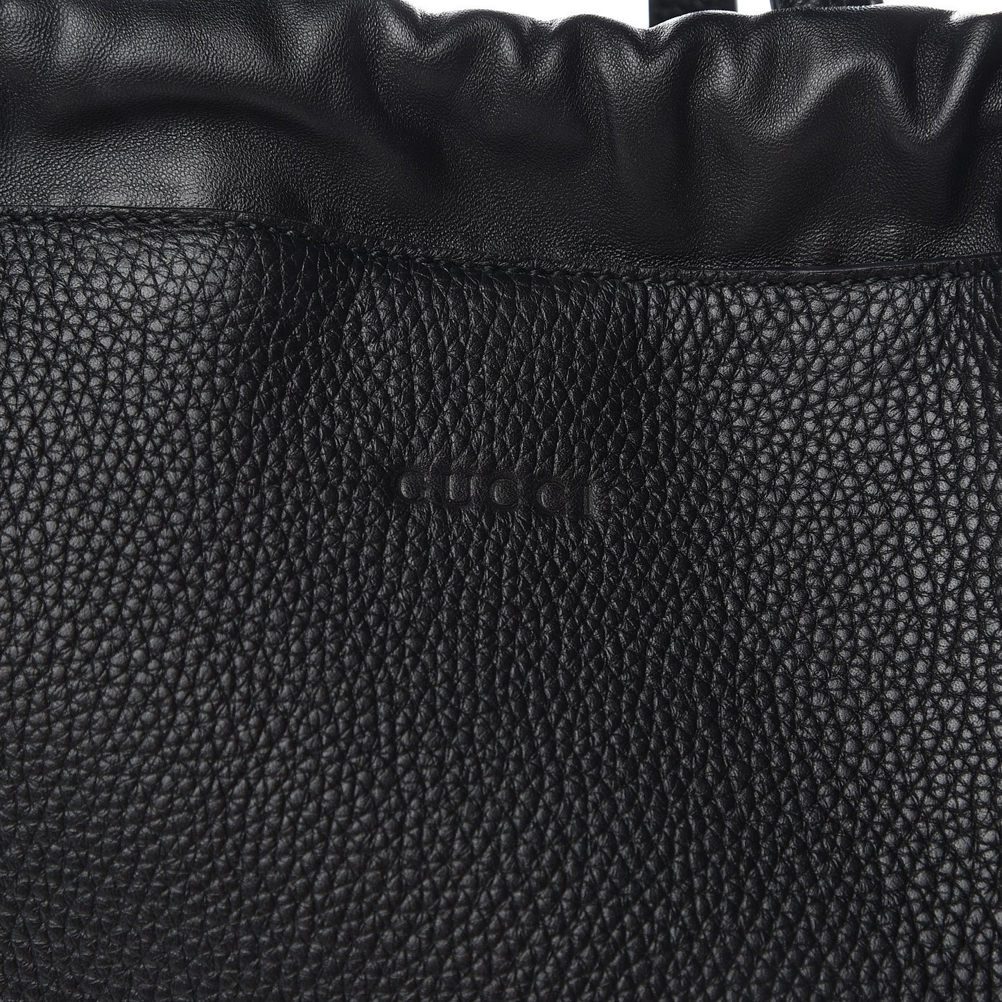Calfskin Kingsnake Print Drawstring Backpack Black