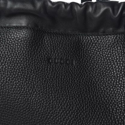 Gucci Calfskin Kingsnake Print Drawstring Backpack Black 8 of 10