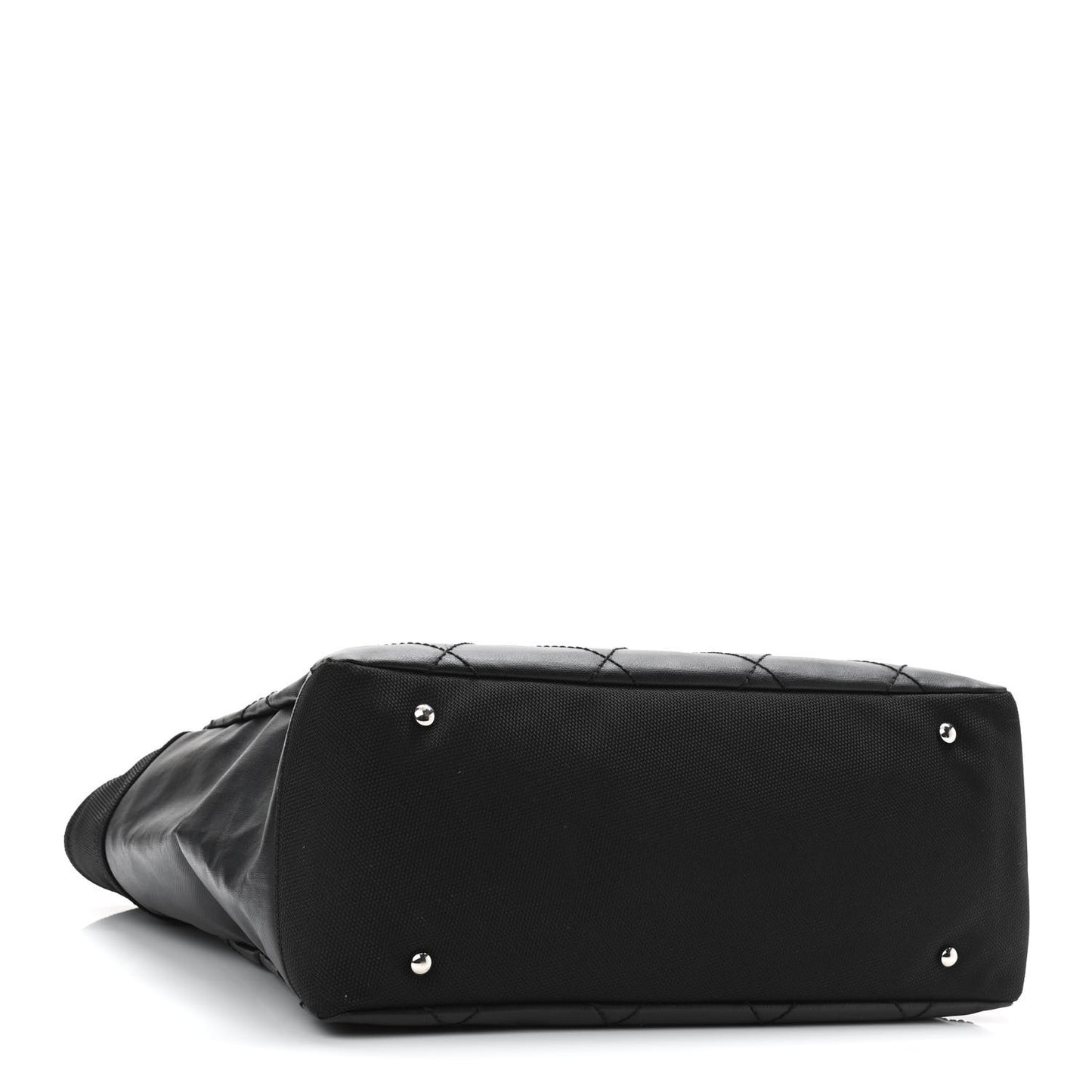Coated Canvas Quilted Large Paris Biarritz Tote Black