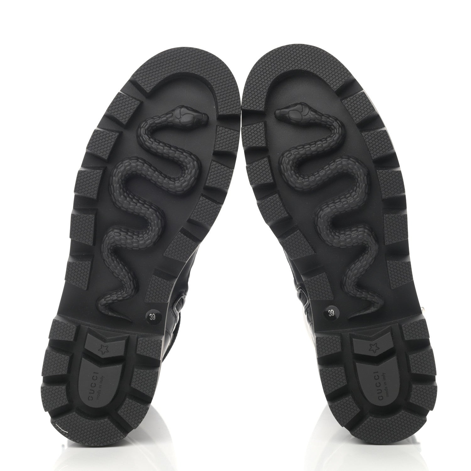 Gucci Nappa Frances GG Matelasse Platform Combat Boots 39 Black 4 of 10