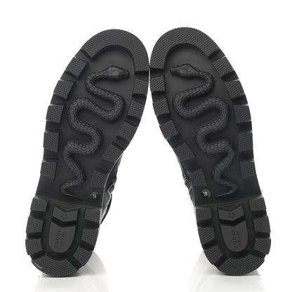 Gucci Nappa Frances GG Matelasse Platform Combat Boots 39 Black 4 of 10