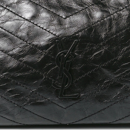 Saint Laurent Crinkled Calfskin Matelasse Monogram Niki Shoulder Bag Black 8 of 11