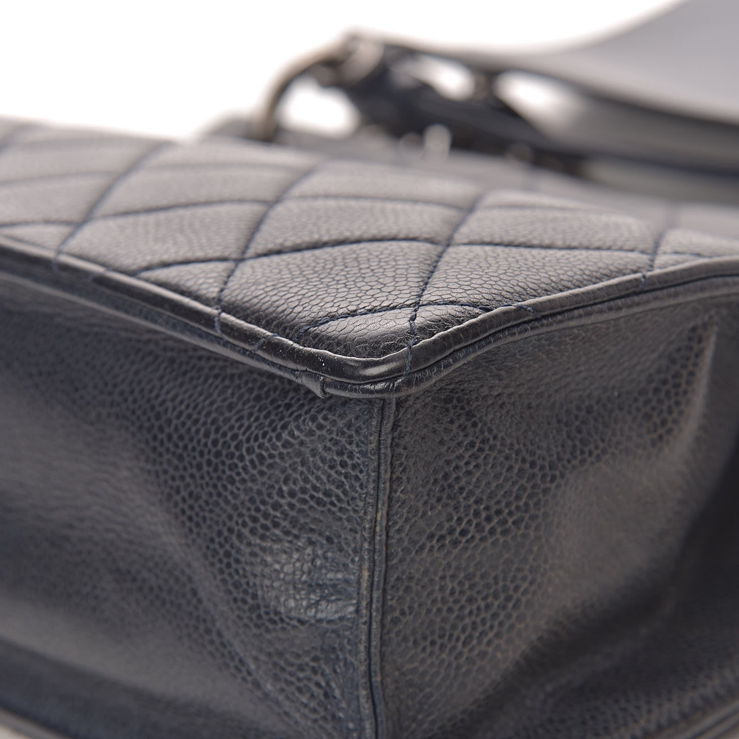 Chanel Caviar Quilted Large Retro Class Flap Dark Navy Blue 15 of 16