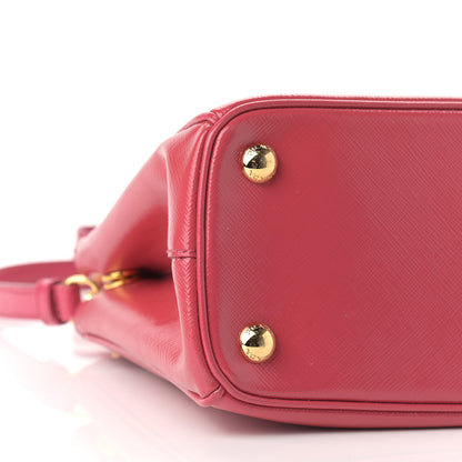 Prada Saffiano Vernice Mini Galleria Double Zip Tote Peonia 4 of 10