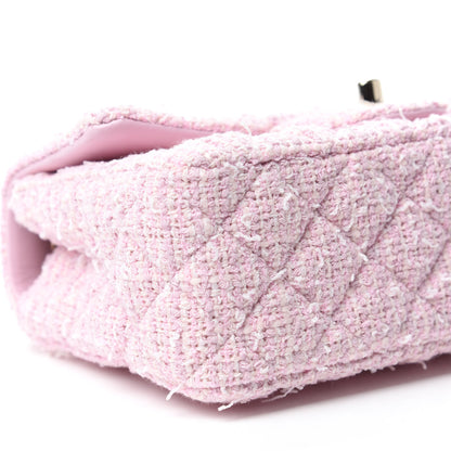 Chanel Tweed Quilted Mini Rectangular Flap Pink 6 of 10