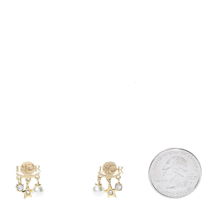 Christian Dior Pearl Crystal Dio(r)evolution Earrings Aged Gold 2 of 5
