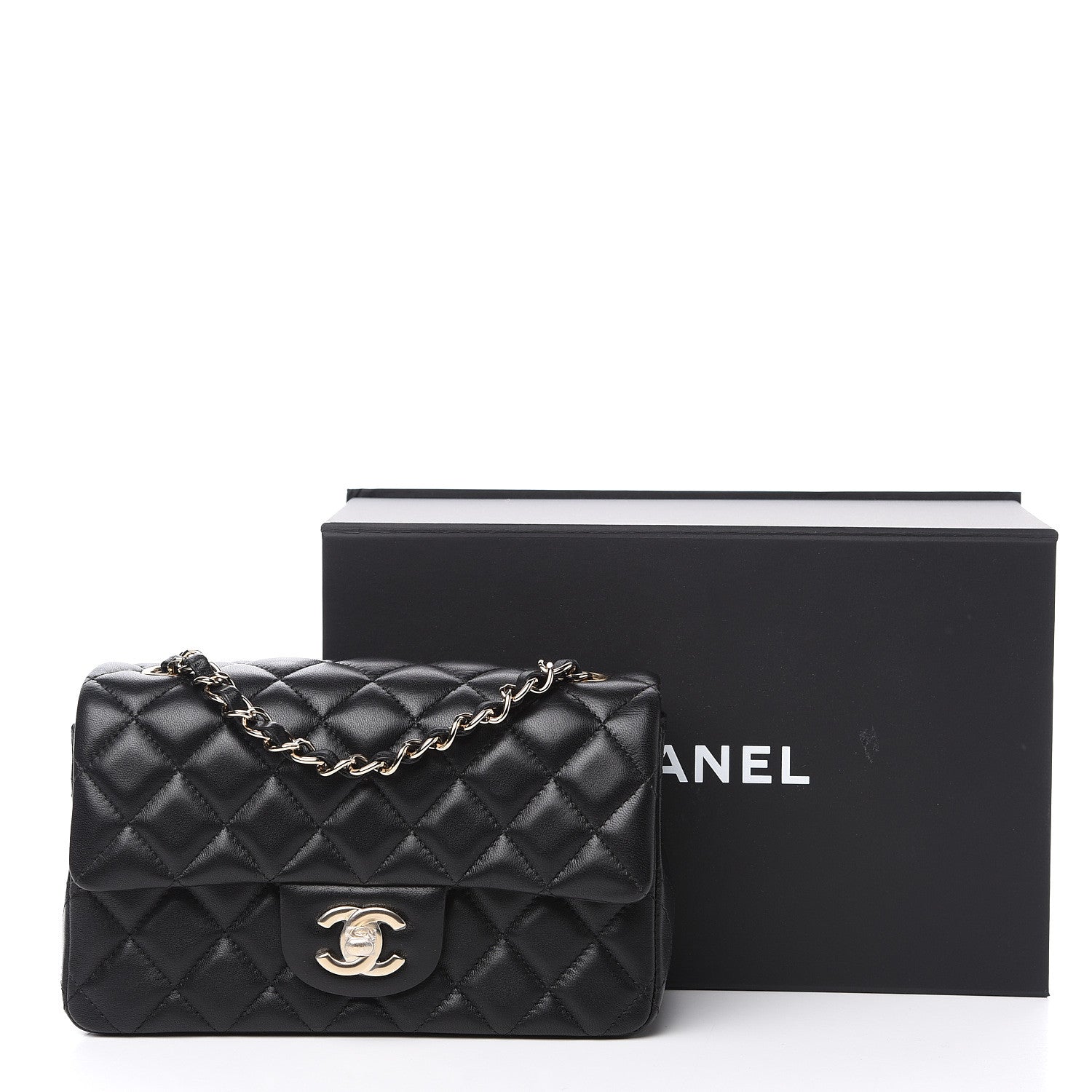 Chanel Lambskin Quilted Mini Rectangular Flap Black 11 of 11