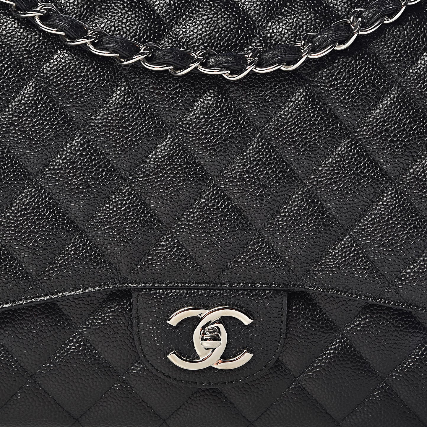 Caviar Quilted Maxi Double Flap Black