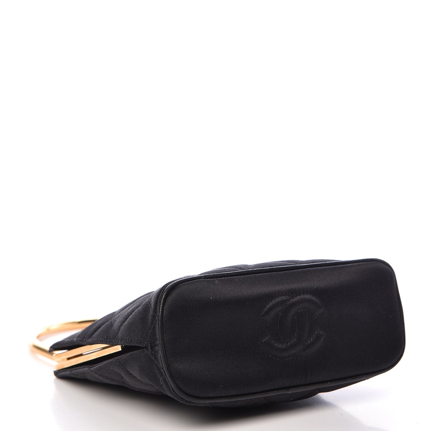 Satin Quilted Evening Bag Black