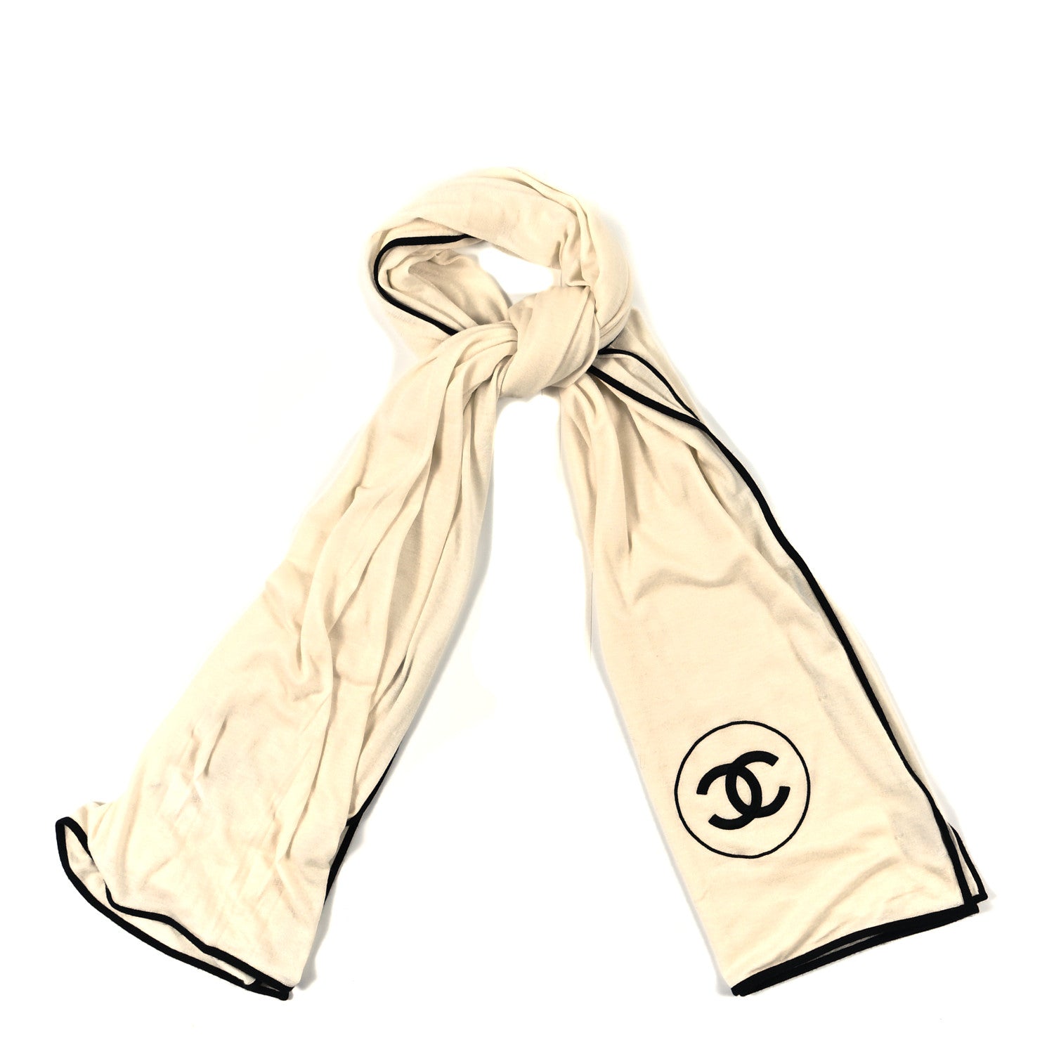 Chanel Cashmere CC Scarf White 1 of 4