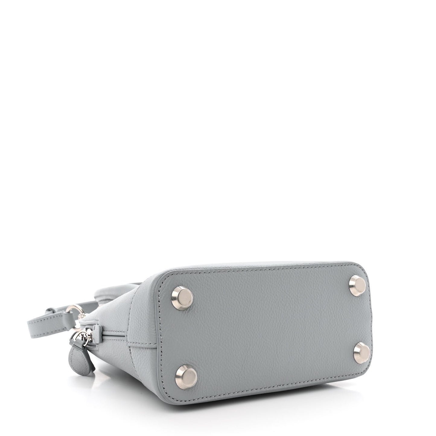 Grained Calfskin XXS Ville Top Handle Bag Bleu Acier