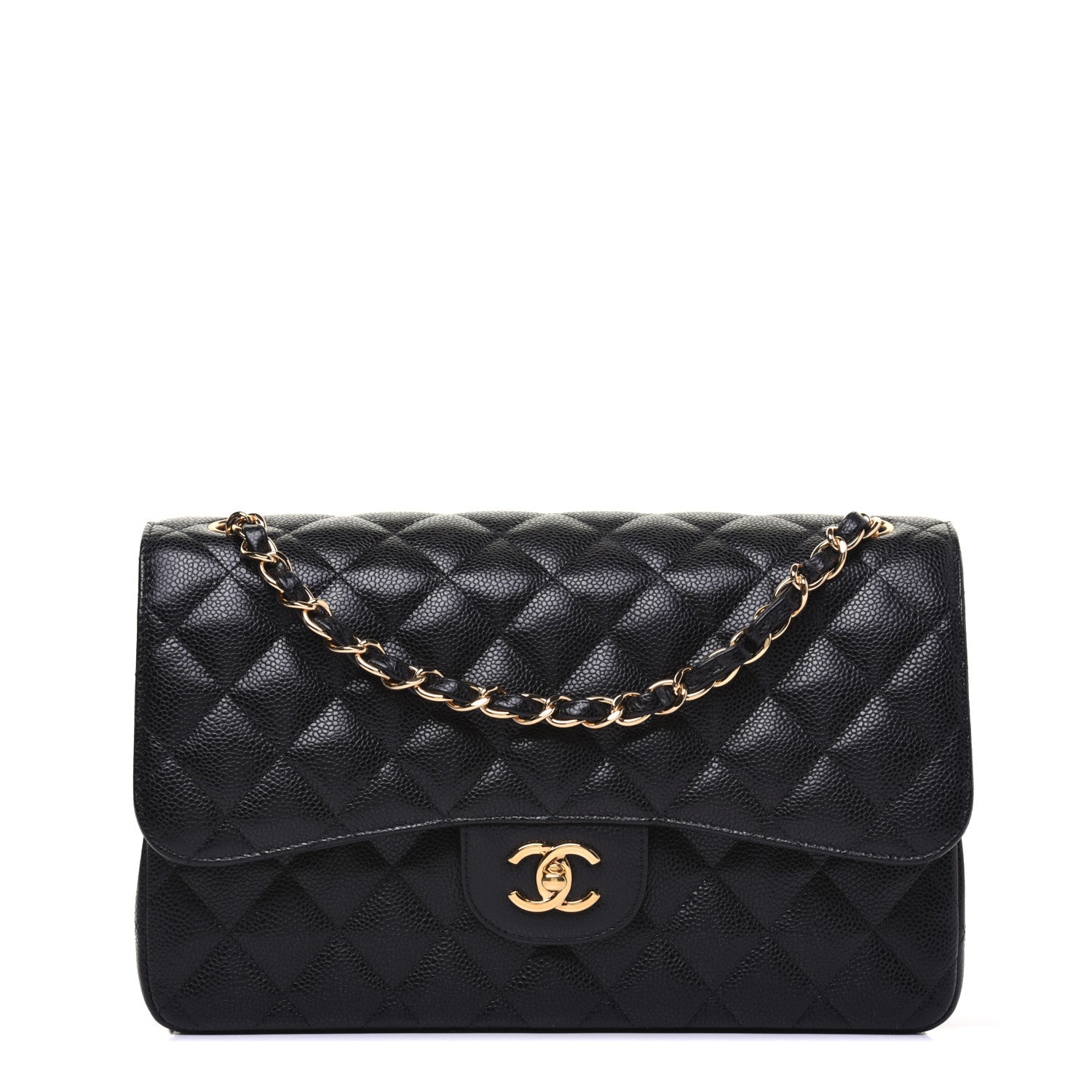 Chanel Caviar Quilted Jumbo Double Flap Black 1 of 12