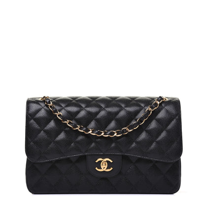 Chanel Caviar Quilted Jumbo Double Flap Black 1 of 12