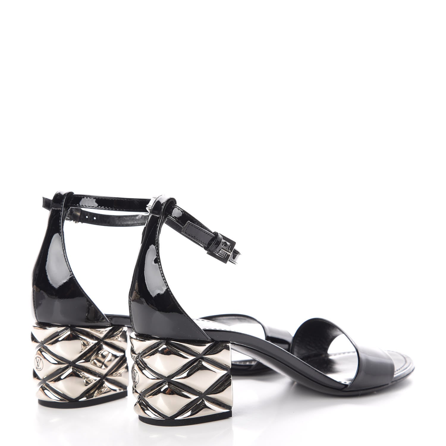 Louis Vuitton Calfskin Silver Light Sandal 38.5 Black 4 of 7