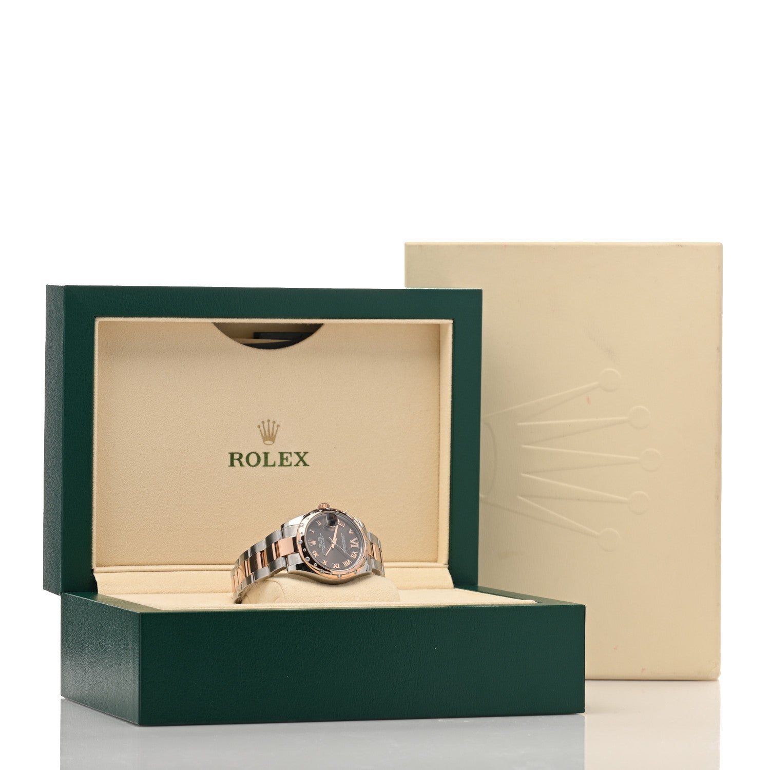 Rolex Stainless Steel 18K Everose Gold Diamond 31mm Oyster Perpetual Datejust Watch Chocolate Roman 178341 5 of 5