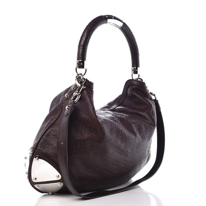 Gucci Guccissima Large Indy Top Handle Hobo Dark Brown 3 of 7