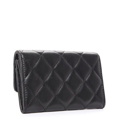 Chanel Lambskin Quilted Flap Card Holder Black 2 of 9